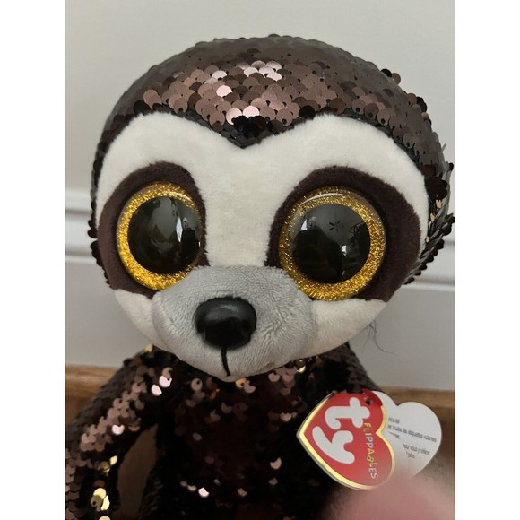 TY Flippable Beanie Boos DANGLER the Sequin Sloth Medium 9" WITH TAG - Picture 5 of 8